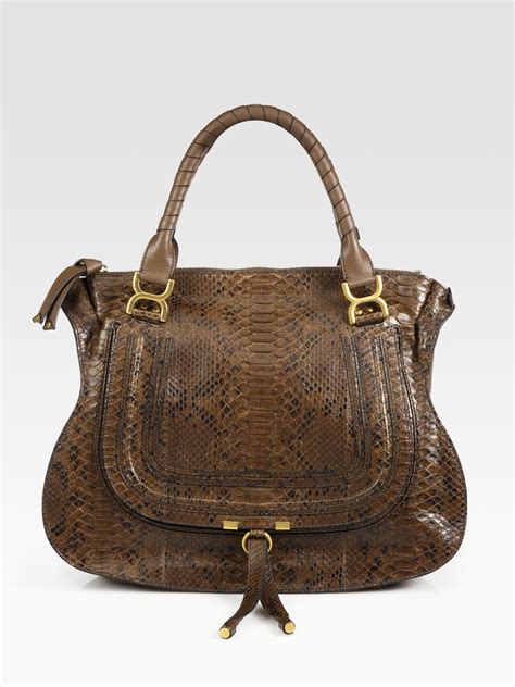 chloe marcie large python bag|chloe mini marcie saddle bag.